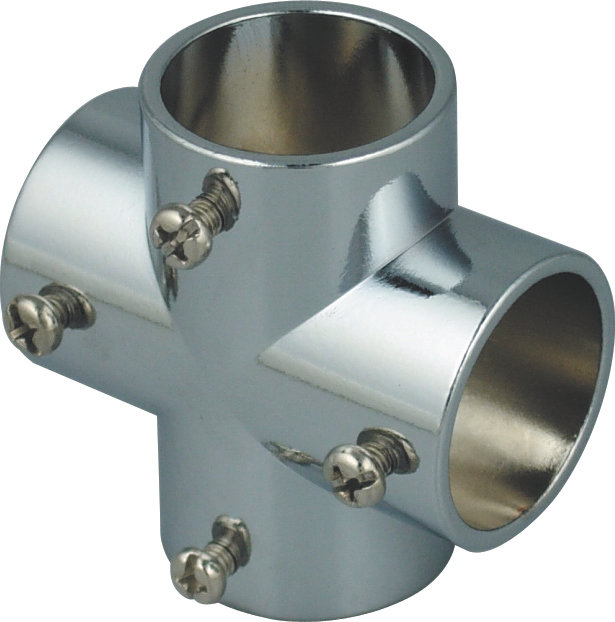 Tubes & Fittings Pipe Connector 4 Way Cross Hardware Item Stainless Steel Premium Hardware for Door Cabinet Window Furniture and Interior Use